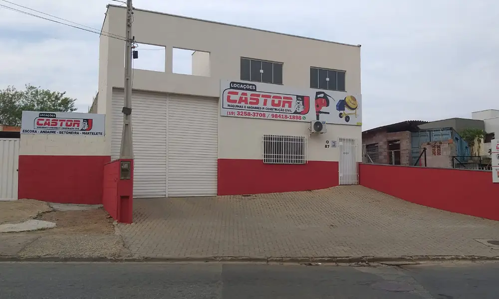 Foto da fachada da Castor Locações em Campinas, SP